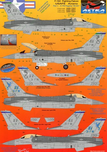 Astra decal 7207 f - 7207, f-16c
