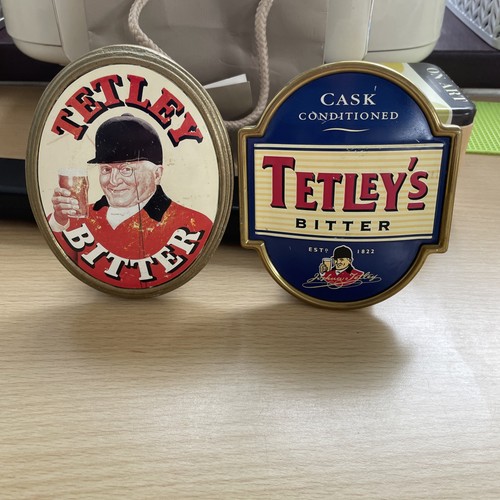 Two tetley beer pump brass - tetley,