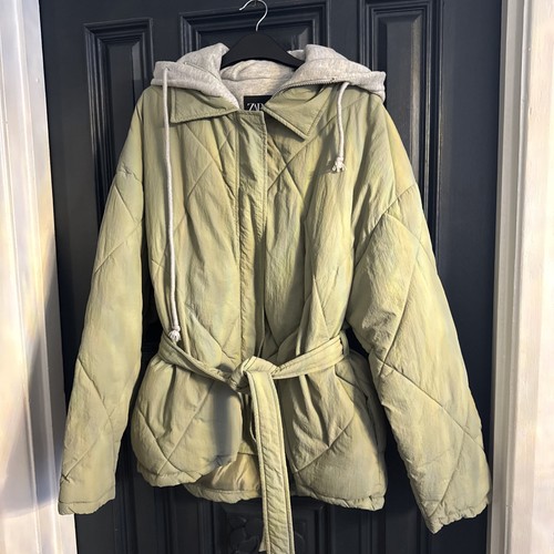 Zara women quilted green - zara,