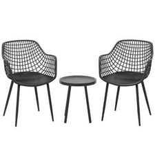 3pc Garden Bistro Set Black