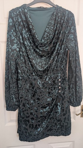 Very green black velvety wrap - very, green/