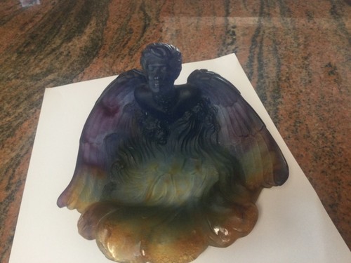 Daum pate verre angel - daum, dish