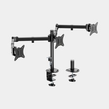 VonHaus Triple Monitor Desk Mount 17"-27" Adjustable Arm Stand VESA Clamp Black