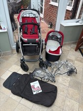 Uppababy vista Pram Set 2015 Red With Bassinet Footmuff Raincovers