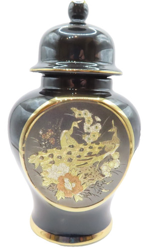 Chokin black ornamental urn - black,