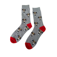 WHIPPET GREY SOCKS WITH RED
