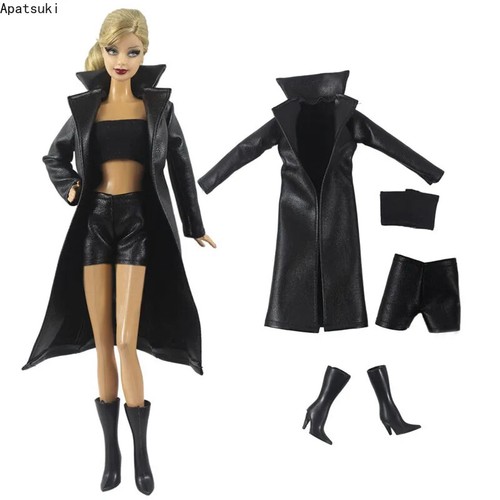 Black leather clothes set for - leather,