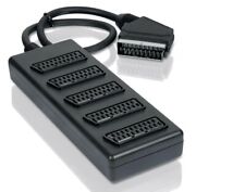 5 Way Scart Splitter Box Video Cable Adapter Connects 5 Devices to 1 TV DVD VHS
