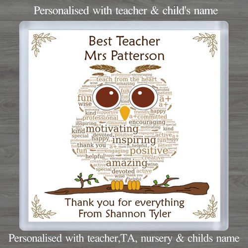 Personalised teacher gift owl - gift,