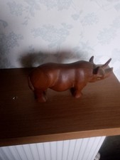 Wooden African Rhino Hand