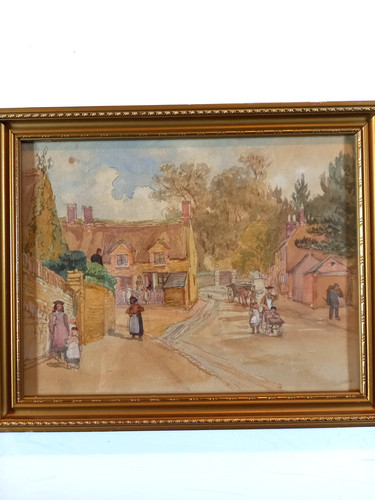 Framed victorian watercolour - framed,