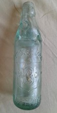 Vintage Brooke son & Co  Hastings green Glass Bottle With Glass Marble Inside