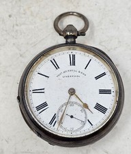 English Silver Pocket Watch. Thos Russell & Son Liverpool Untested