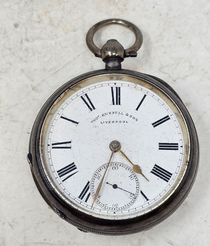 English silver pocket watch - english,