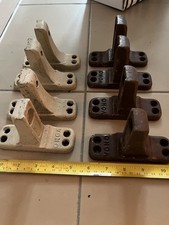 8 Original Vintage Cast Iron S.V.P. Bed Brackets in a Dark Brown 1930s
