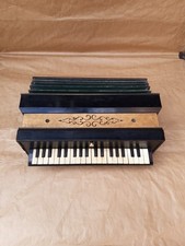 Antique French Busson Brevete Harmoniflute Accordion Squeeze Box Bone Piano Keys