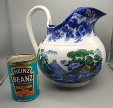 Antique Rare Large Minton Genevese Ceramic Pitcher, Jug Coloured Decoration (M)