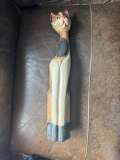 Vintage Wooden Cat Ornament