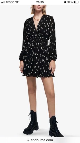 Maje bow print pleated - maje,