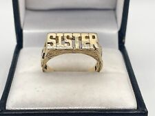 9ct Gold Hallmarked SISTER Ring. Goldmine Jewellers.