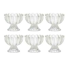 6pc Crystal Clear Glass Fruit