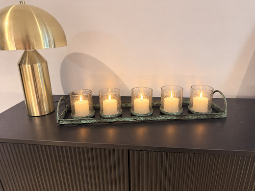 Large glass candle holder - large, 5