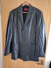 Mens Brand New Hugo Boss Leather Jacket, Size Large. Pockets At Front