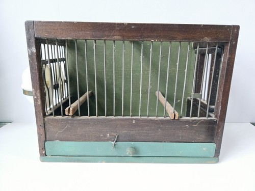 Vintage wooden bird cage - , heavy