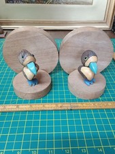 Art Deco Vintage Nut Bird Bookends Pair