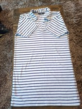 (218) Women's Size 10 White With Blue Stripe Toweling Dress From F&F BNWOT