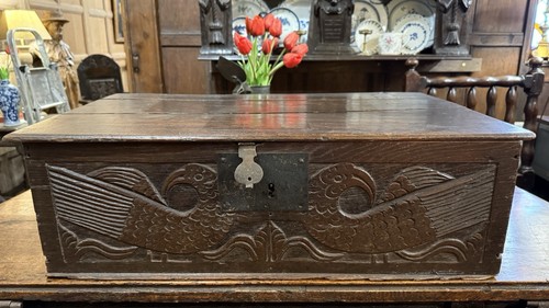18th century oak bible - bible, box