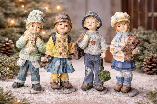 Vintage winter child - winter, figurines
