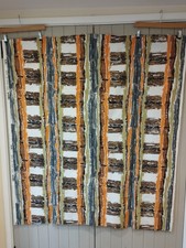 vintage mid century french abstract 'Honfleur' cotton linen fabric 1.4m