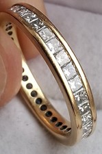 18Ct Gold Diamond Eternity 1Ct Wedding Dress Band Ring Size M Hallmarked 
