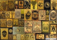 Tapestry Throw Yellow Printed