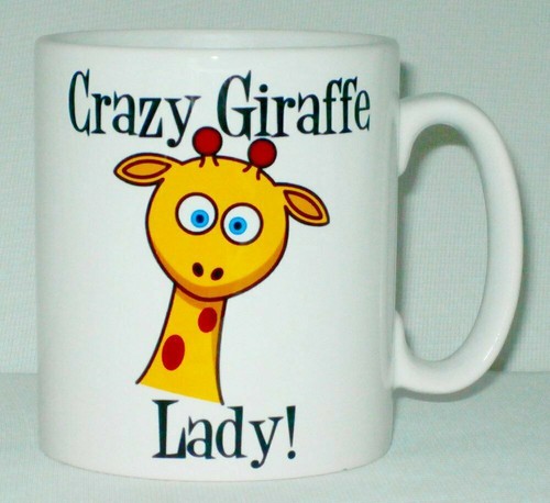 Crazy giraffe lady - mug, can