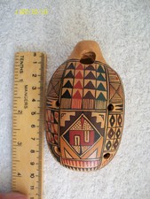 Ocarina.  ....Earthen ware.With cord aperture. Chile. Hand Painted