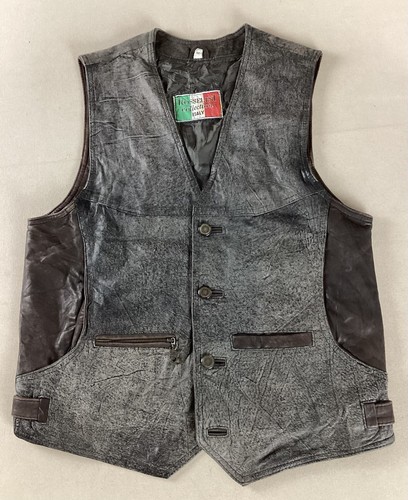 Vintage leather vest waistcoat - vest,
