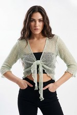  Womens Tie Up Open Front