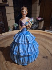 Vintage Lady Holding Flowers