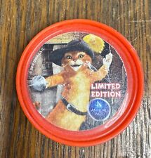 Limited Edition Puss in Boots Merlin Pass Pop Badge. Great condition 