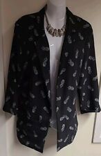 Henry Holland Black Pineapple Print Open Blazer Size Uk 12-14. Great Cond.