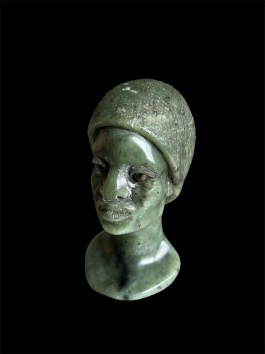 Vintage hand carved - hand-carved, green