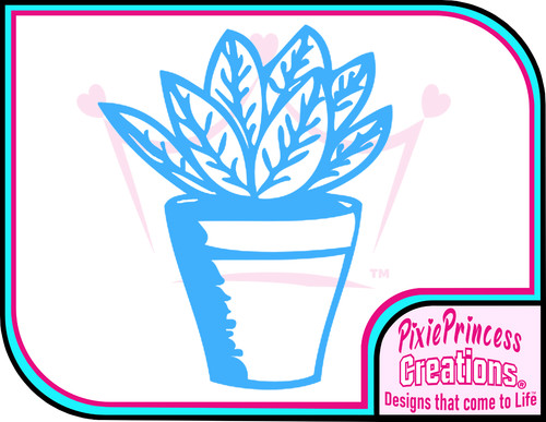 Flower plant pot vinyl - e,