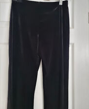 Women Trousers  Per Una Velvet STRETCH Trousers Black Straight Leg 10 - 12S