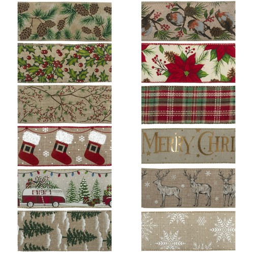 Christmas ribbon 63mm wide - ribbon,