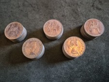 50 X QE2 Old Penny Coins