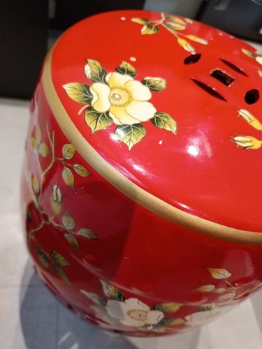 Oriental porcelain stool seat - porcelain,