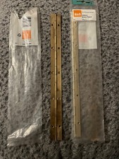 2x Approx 1 foot long lengths piano hinge brass plated strap hinge bracket 300mm