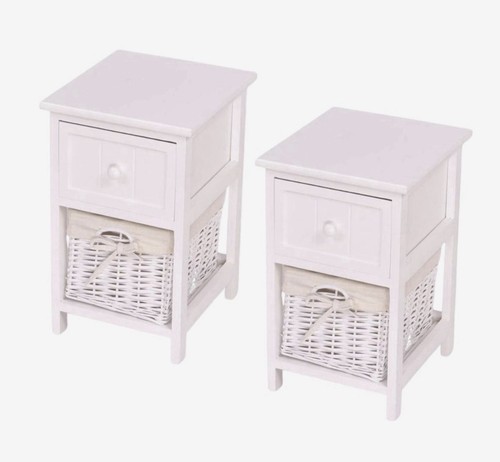 Wooden bedside table with - x,